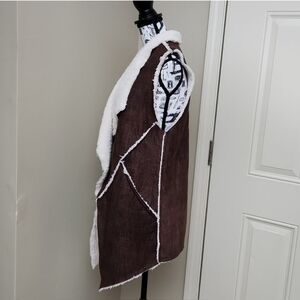 LuLaRoe Marlow Faux Shearling Vest With Pockets Brown Women's Small 00-8 NWT